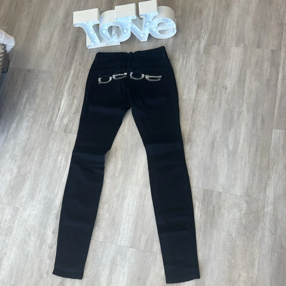 Bebe Rhinestone Skinny Jeans - Picture 2 of 6